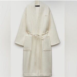 Zara Off-White Belted Trench Coat